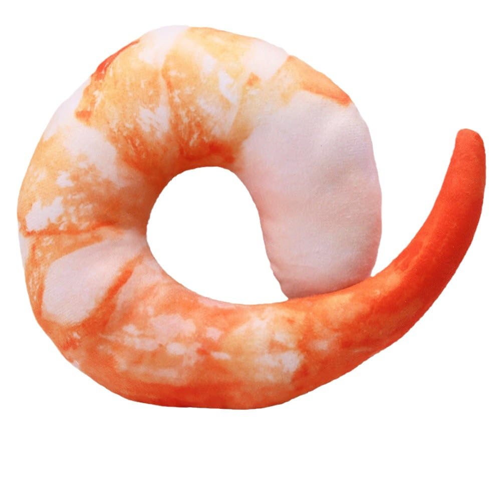 Shrimp Shape Squeaky Plush Dog Toy C619476