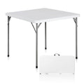 White 3 Foot Folding Card Table with Carrying Handle F9677