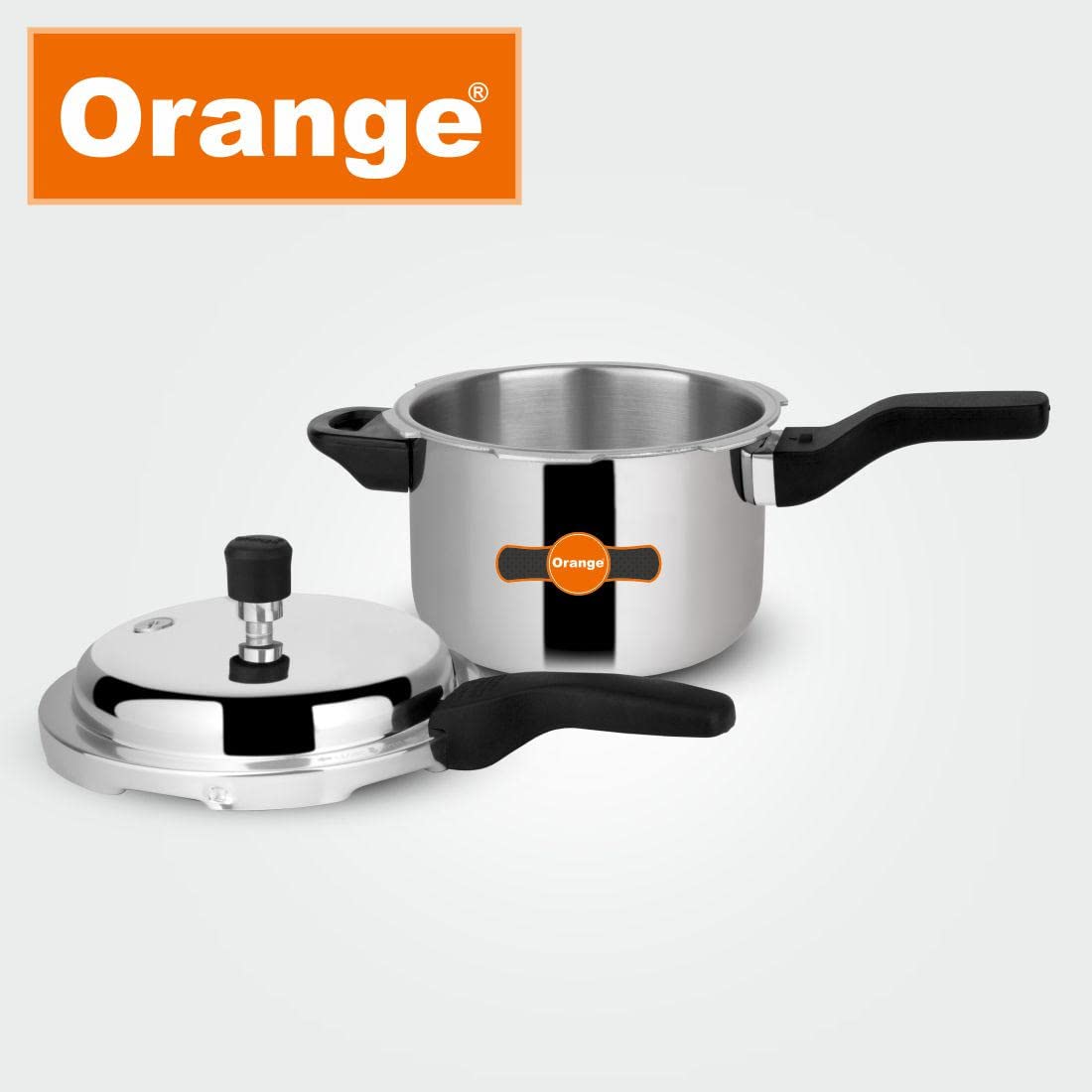 Orange Triply Stainless Steel Pressure Cooker 3L F735