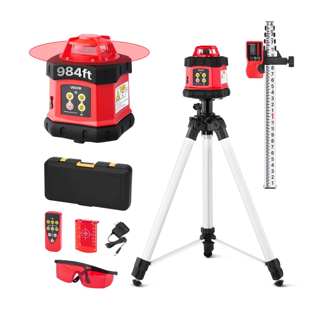 360-Degree Self Leveling Rotary Laser Level Kit with Tripod L379066