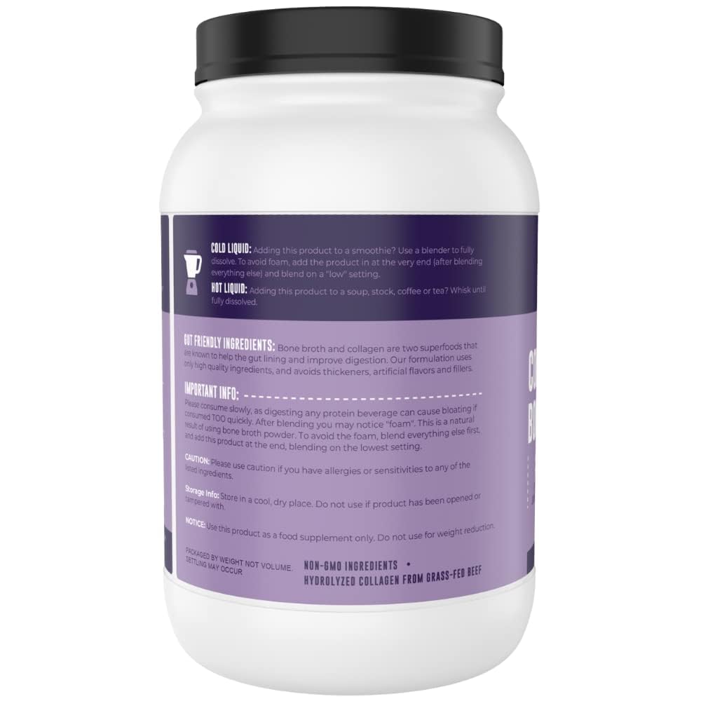Collagen Bone Broth Powder, Unflavored, 2lb L499