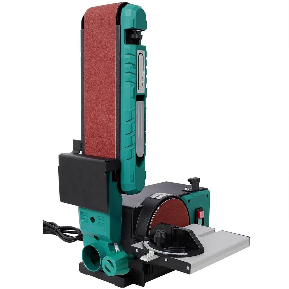 Benchtop Belt and Disc Sander, 4x36 Belt & 6" Disc, 0–90° Adjustable Table, Cast Iron Base, 120V Heavy Duty Sanding Machine R396