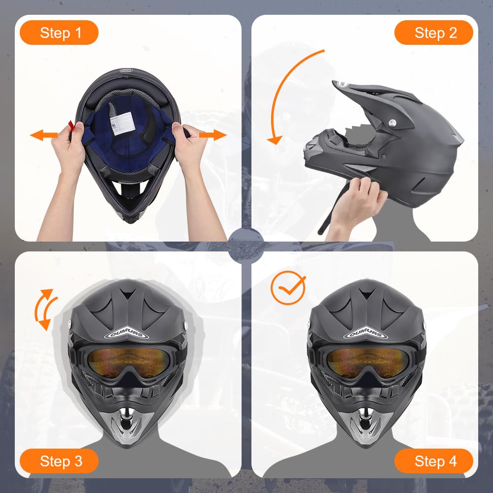 Full Face DOT Approved Adult Motocross Helmet W110961