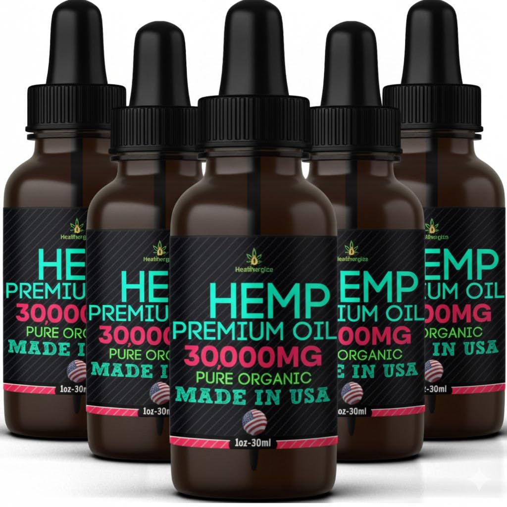 Hemp Oil Drops 5 Pack Cold Pressed Vegan Z3228