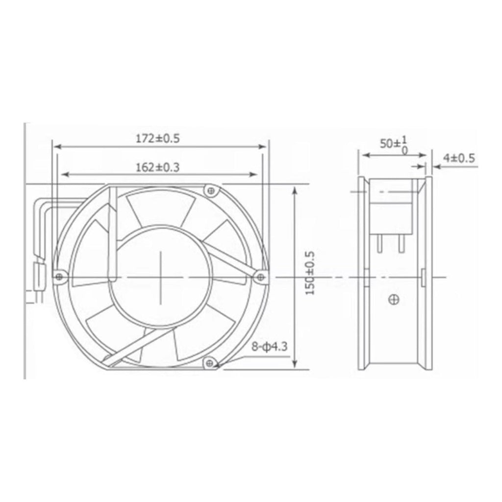 24V 172mm Cooling Fan 3Pin 3Wire Dual Ball Z192712