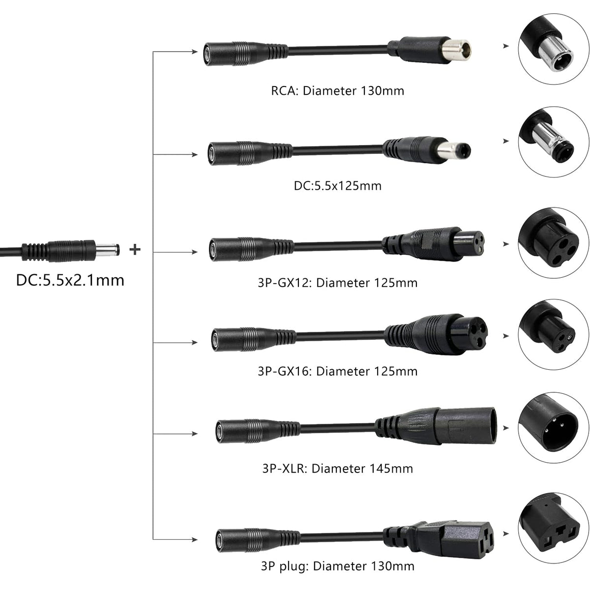 54.6V 2A Electric Scooter Charger with 6-in-1 Universal Plug V409711