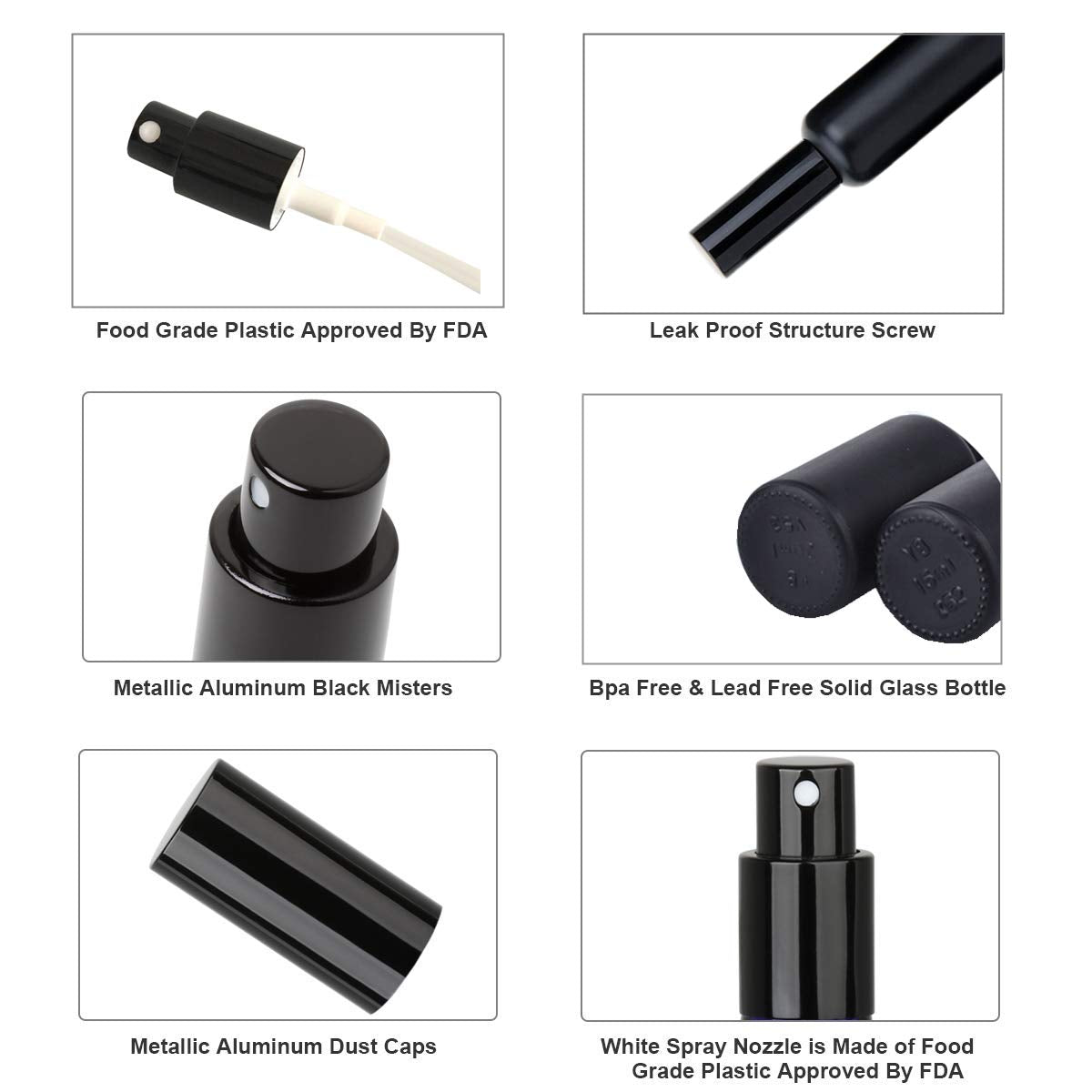 Cocktail Atomizer Sprayer 1.7OZ 50ml Black L28033