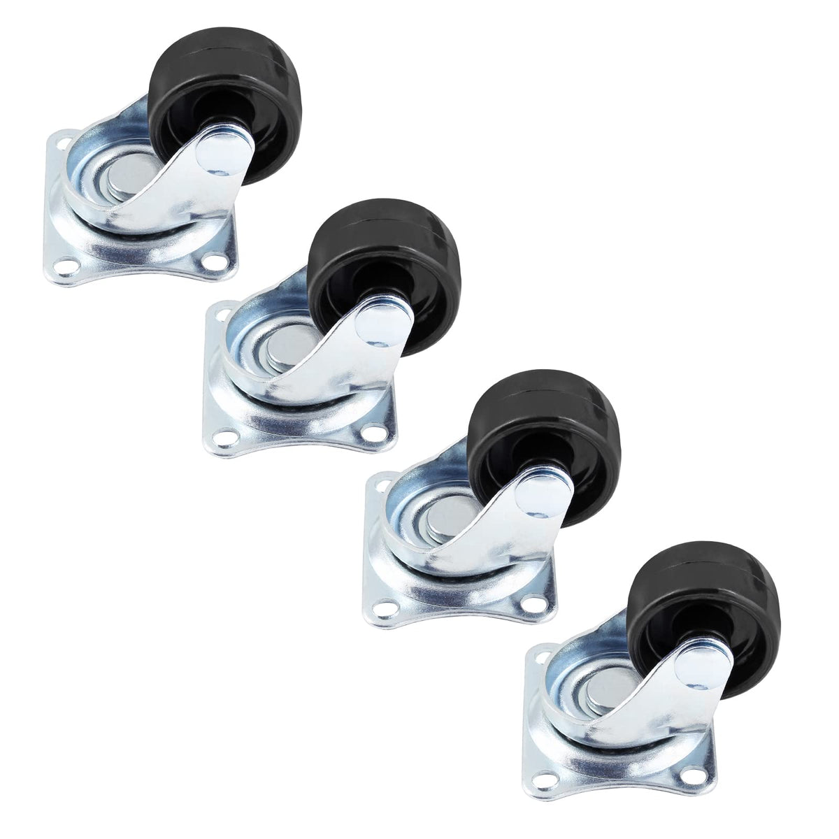 1 inch Swivel Caster Wheels Rubber Base, 8pcs V1703