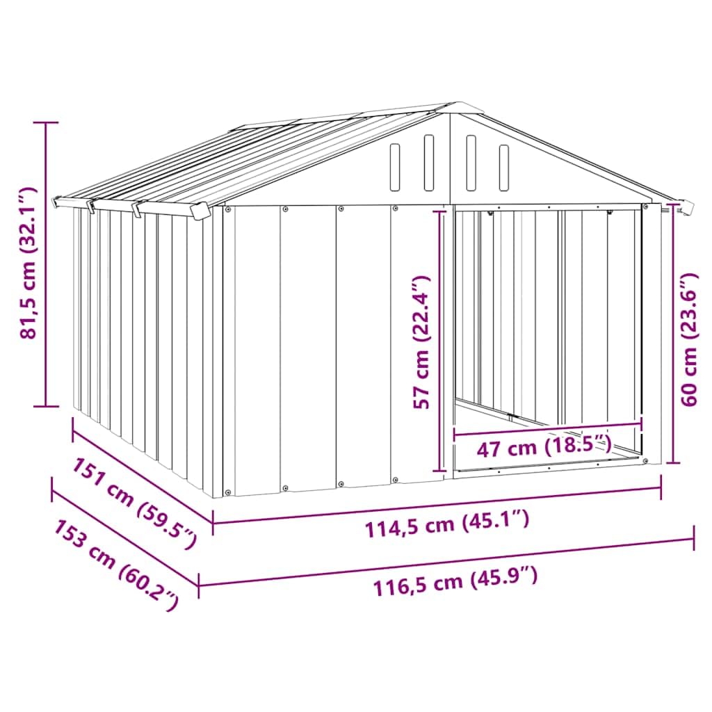 Dog House Anthracite Galvanized Steel G560068