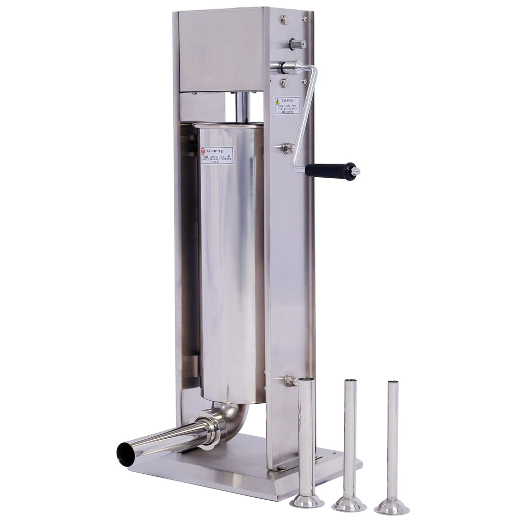 Manual Stainless Steel 15LB Sausage Stuffer with 4 Stuffing Tubes N9804