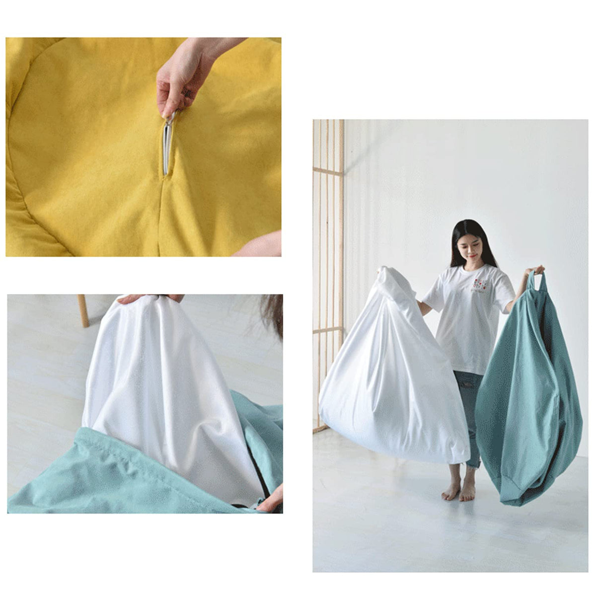 Yellow Washable Bean Bag Chair Cover F36373