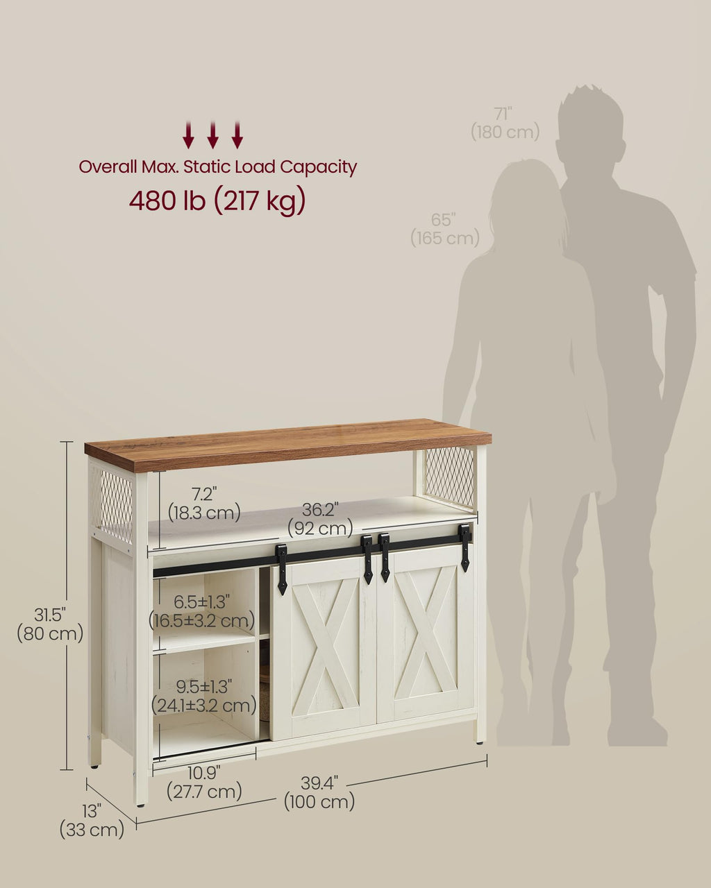 Buffet Cabinet with 2 Sliding Barn Doors H642615