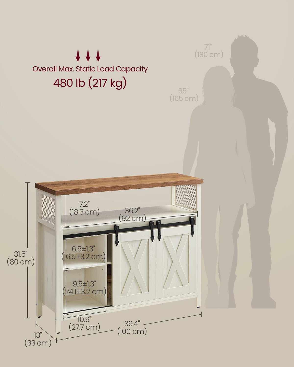 Buffet Cabinet with 2 Sliding Barn Doors H642615
