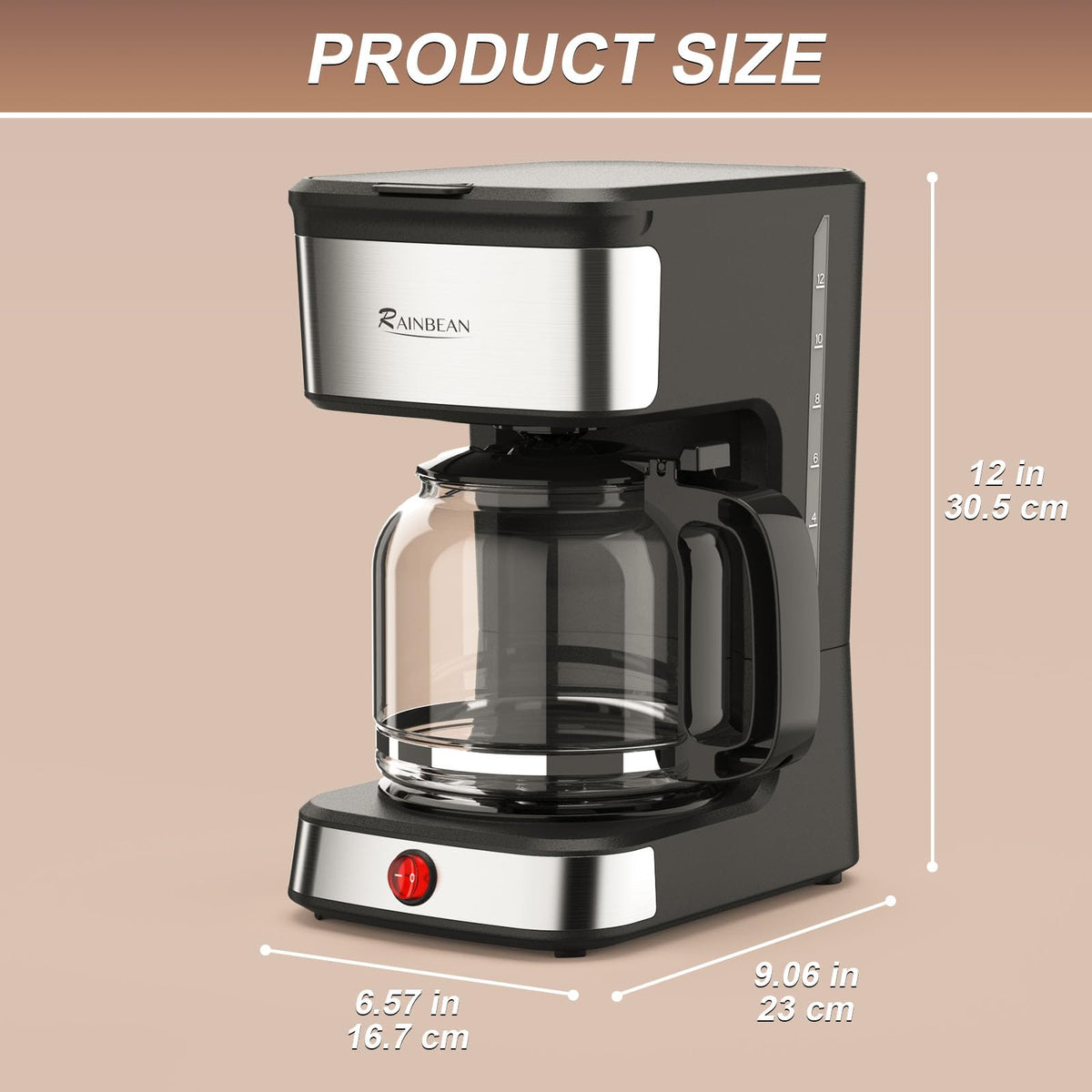 12-Cup Drip Coffee Maker with Glass Carafe L8581