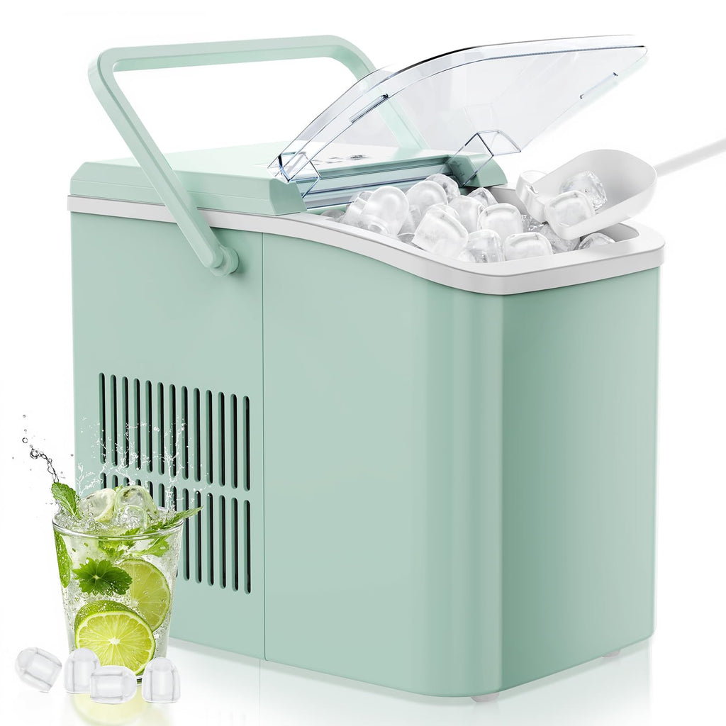 Portable Countertop Ice Maker with Basket & Scoop, 2 Cube Sizes J564378