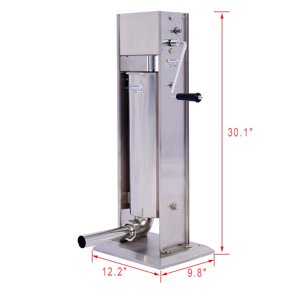Manual Stainless Steel 15LB Sausage Stuffer with 4 Stuffing Tubes N9804