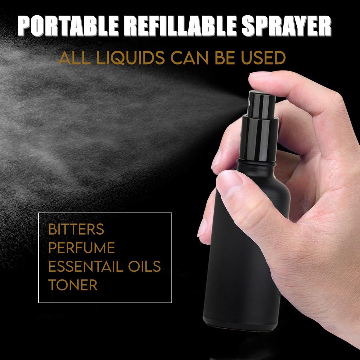 Cocktail Atomizer Sprayer 1.7OZ 50ml Black L28033
