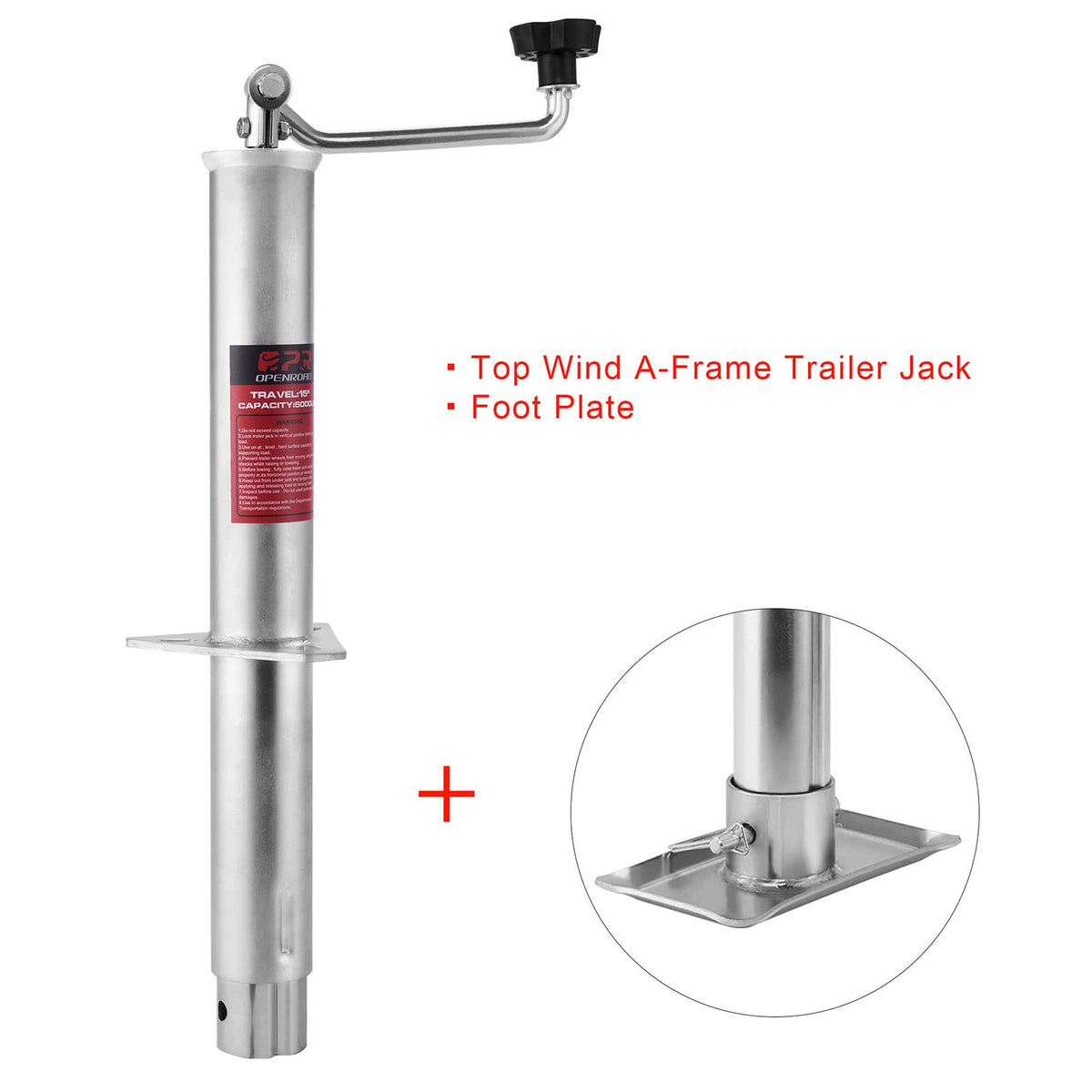 5000 lbs A-Frame Trailer Jack with Foot Plate A694988
