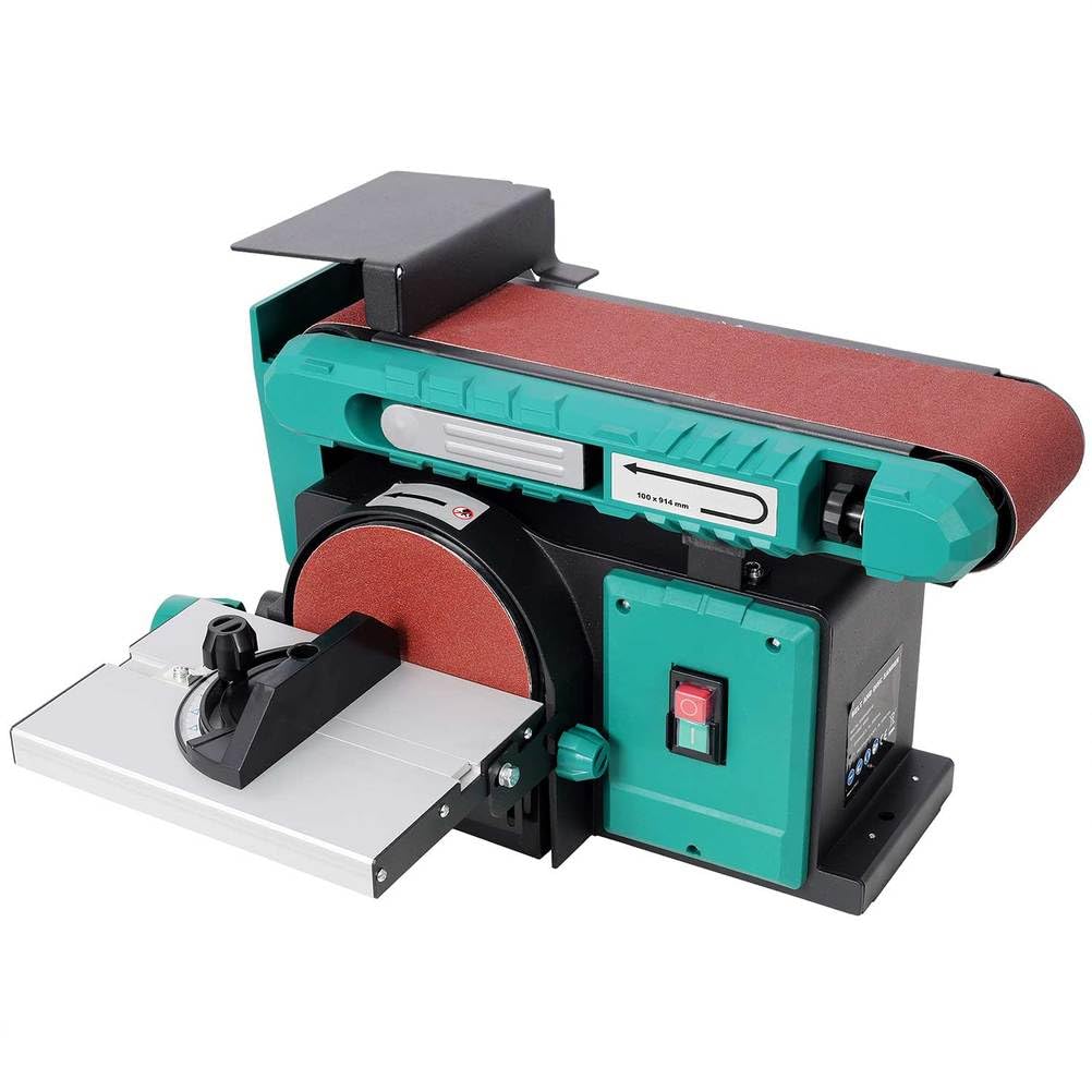 Benchtop Belt and Disc Sander, 4x36 Belt & 6" Disc, 0–90° Adjustable Table, Cast Iron Base, 120V Heavy Duty Sanding Machine R396