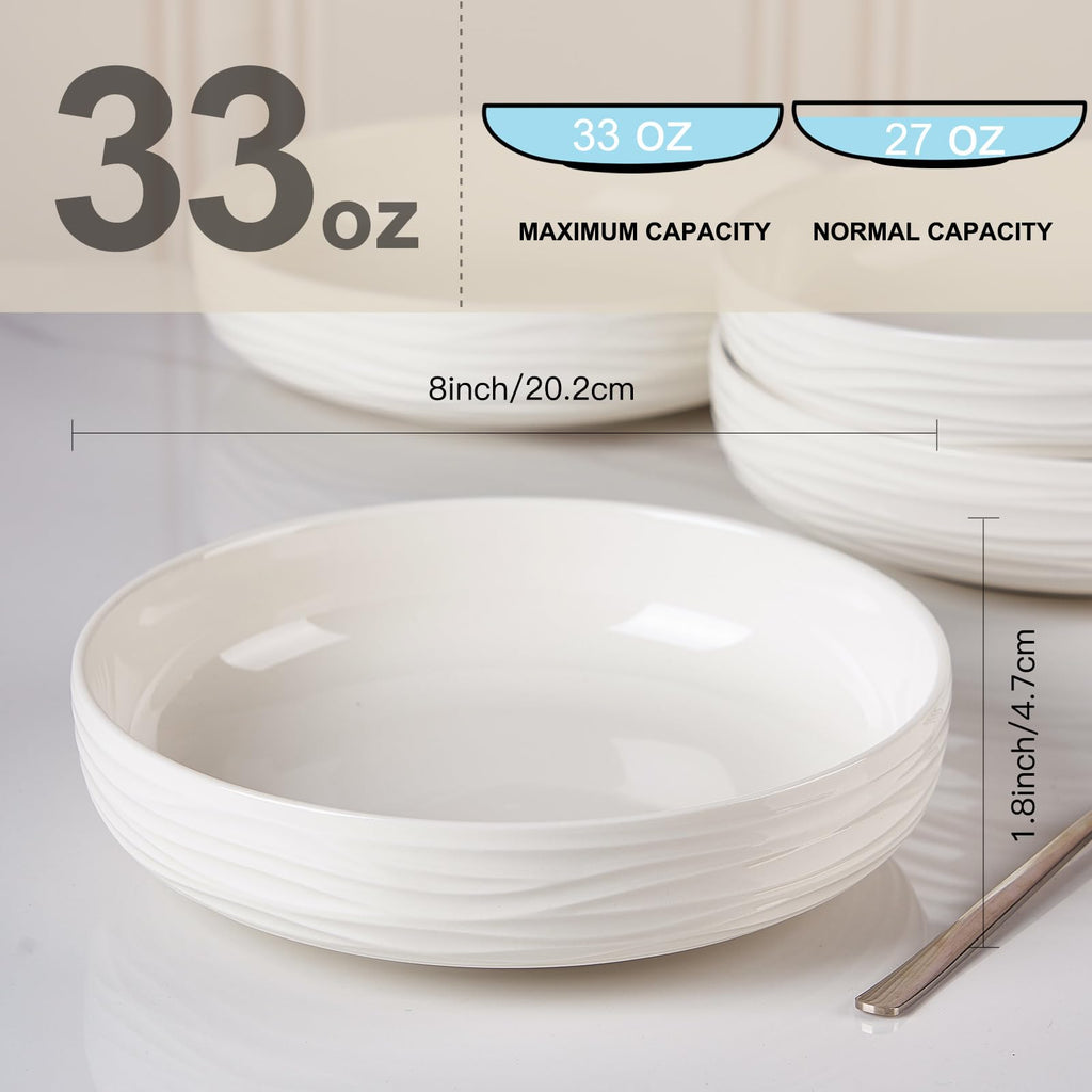 White Pasta Bowls Set of 4 T155056
