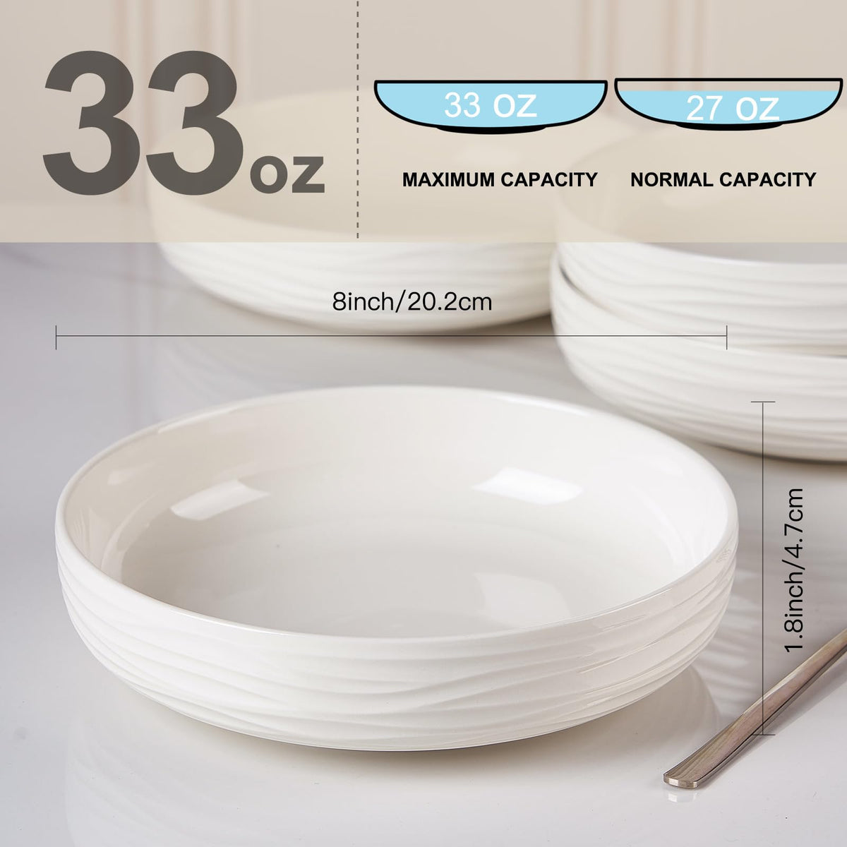 White Pasta Bowls Set of 4 T155056