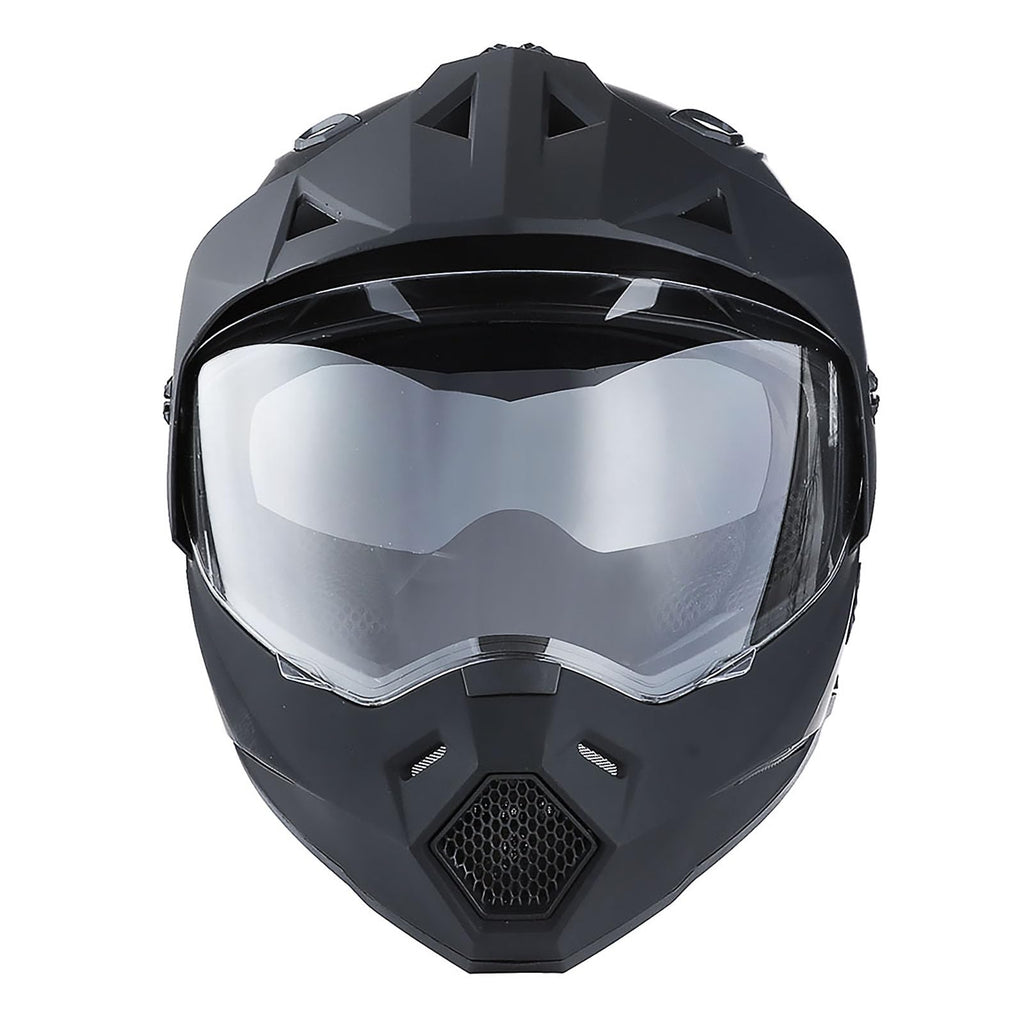 Youth Kids Dual Sport Dual Visor Full Face Helmet Matt Black R496