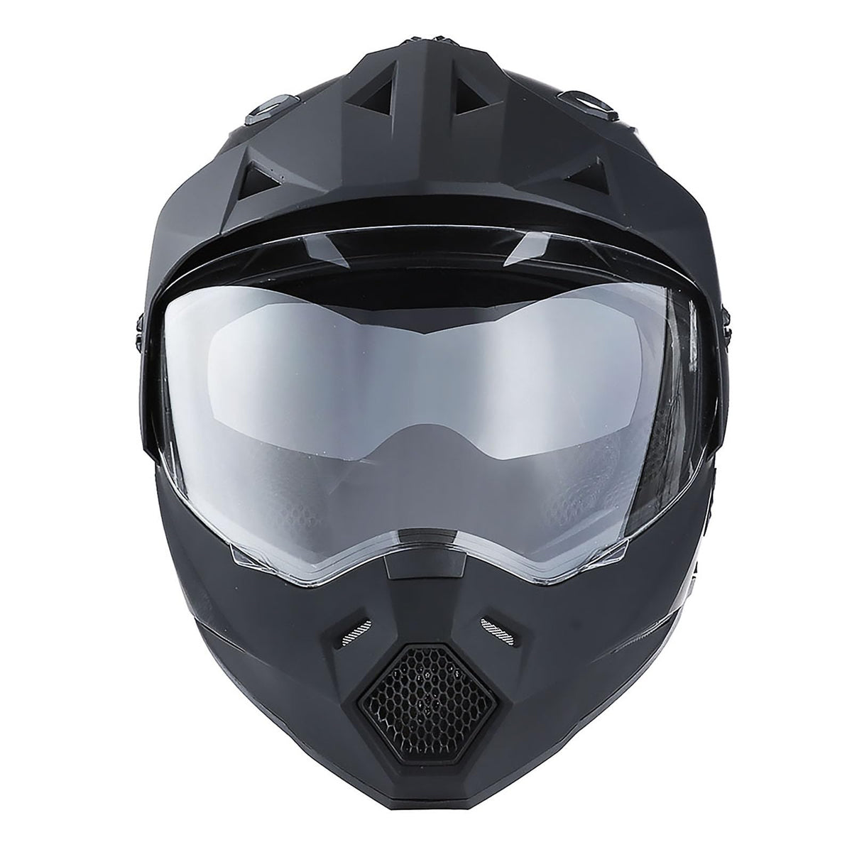 Youth Kids Dual Sport Dual Visor Full Face Helmet Matt Black R496