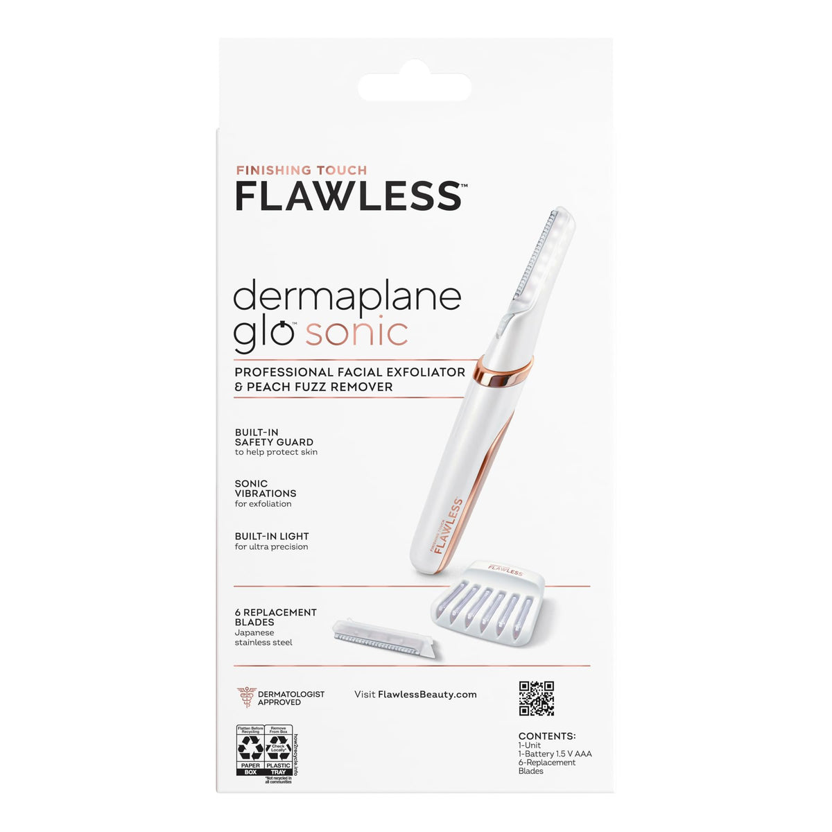 Lighted Electric Facial Exfoliator with 6 Replacement Heads L20327