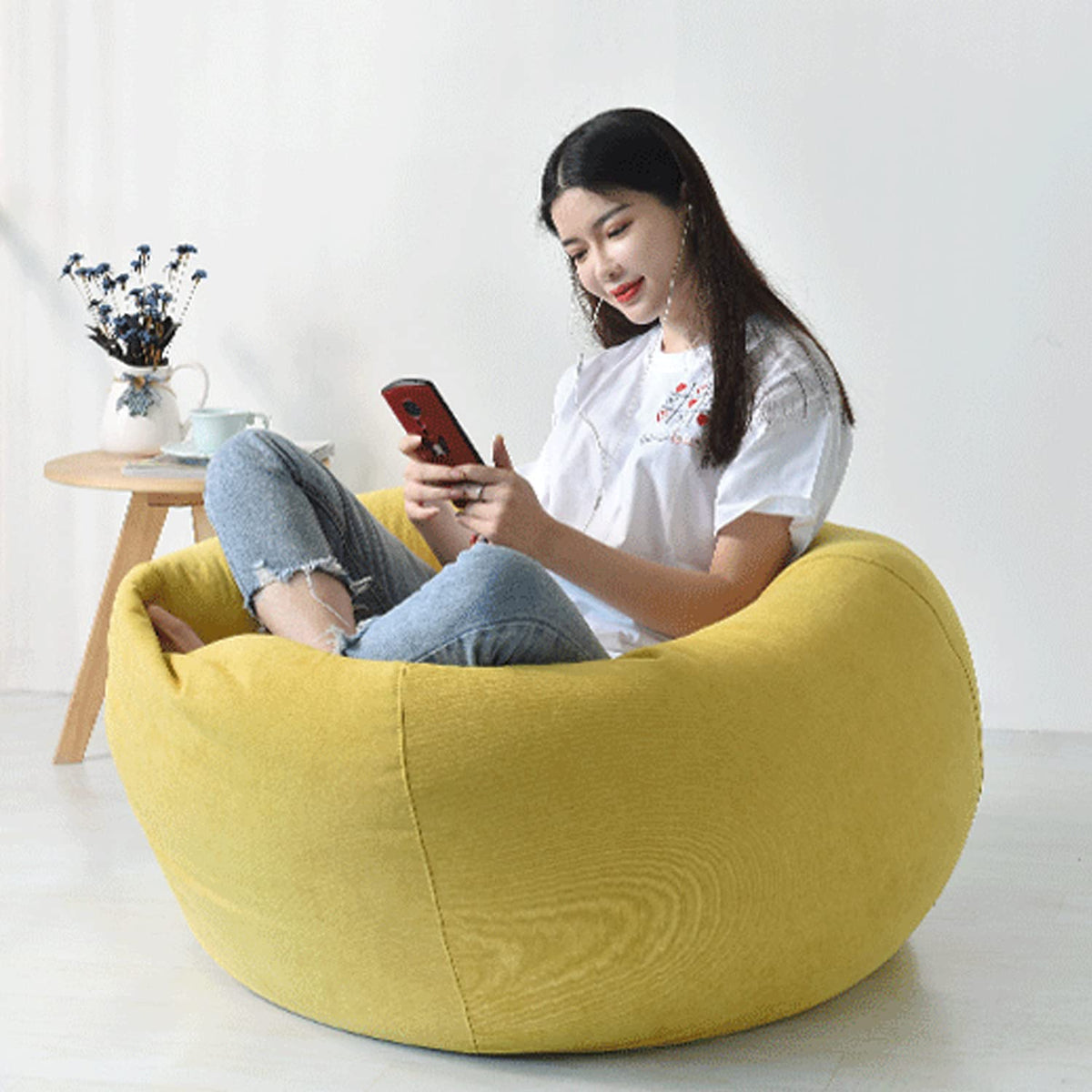 Yellow Washable Bean Bag Chair Cover F36373