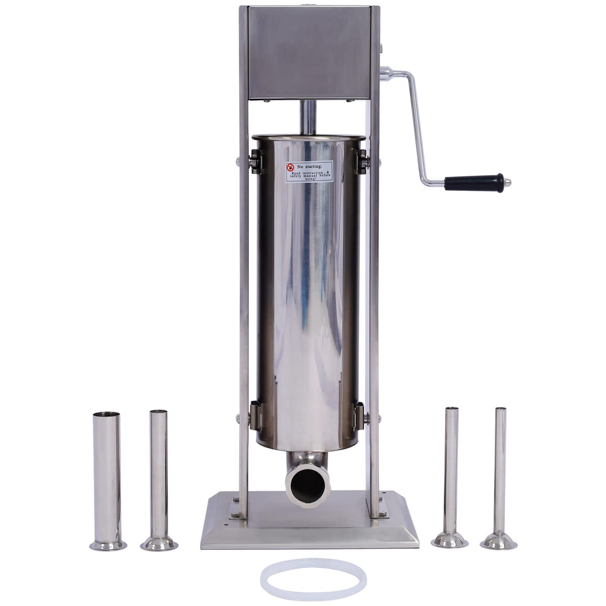 Manual Stainless Steel 15LB Sausage Stuffer with 4 Stuffing Tubes N9804