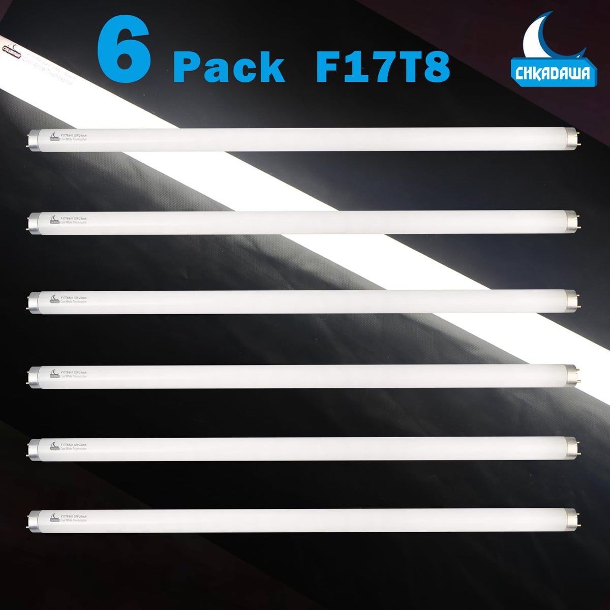 24 Inch 2 Ft T8 17W Cool White 4100K Fluorescent Tube 6 Pack T56640