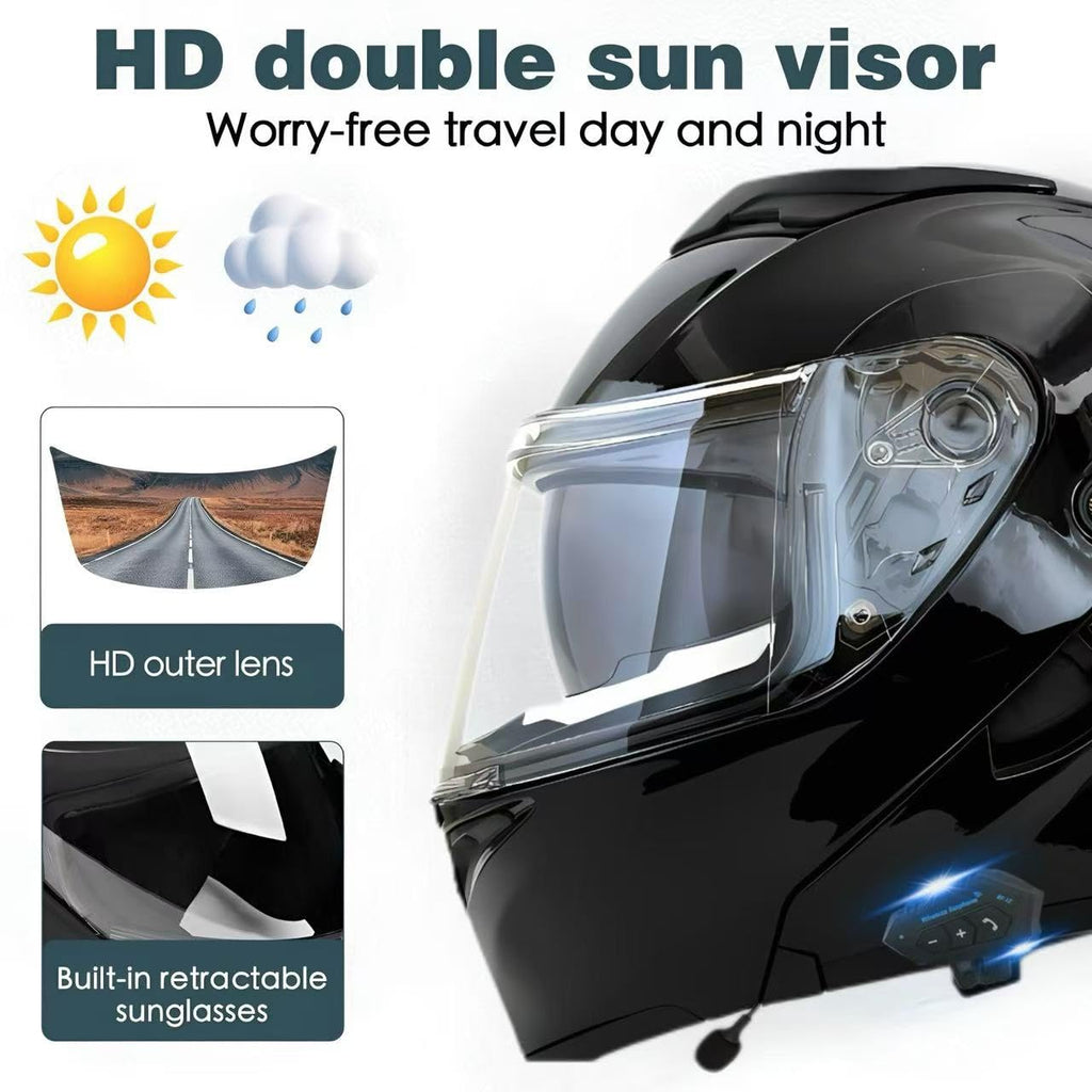 DOT Approved Flip Up Full Face Motorcycle Helmet with Dual Speakers and Microphone M55451