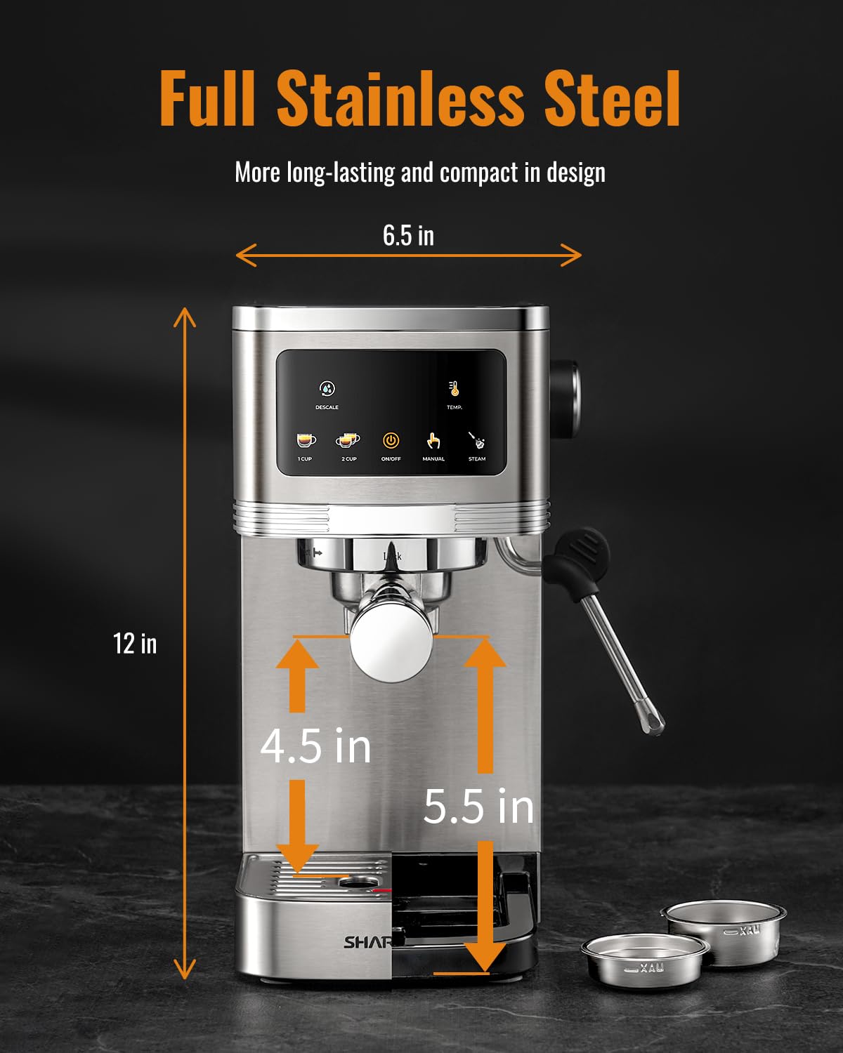 20 Bar Espresso Machine with Milk Frother and Touchscreen Y55490