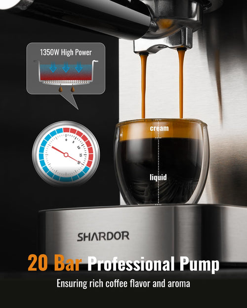 20 Bar Espresso Machine with Milk Frother and Touchscreen Y55490