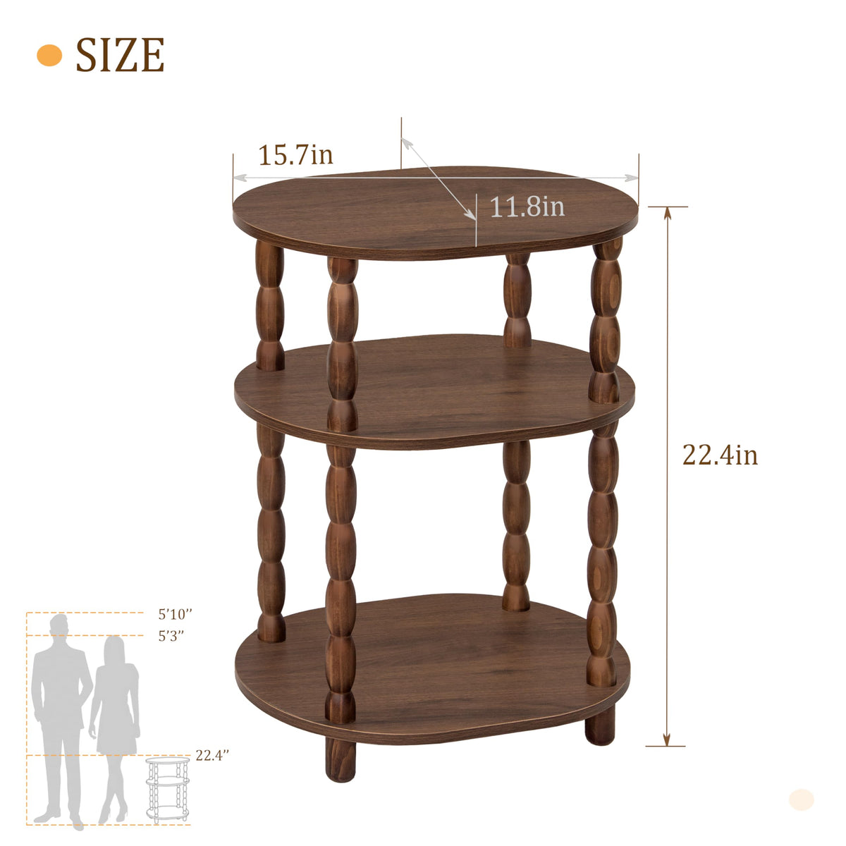 3-Tier Oval Side Table R2401