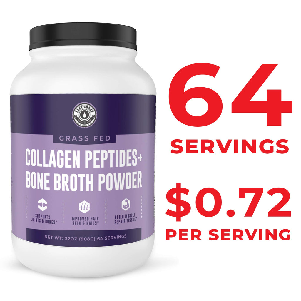 Collagen Bone Broth Powder, Unflavored, 2lb L499