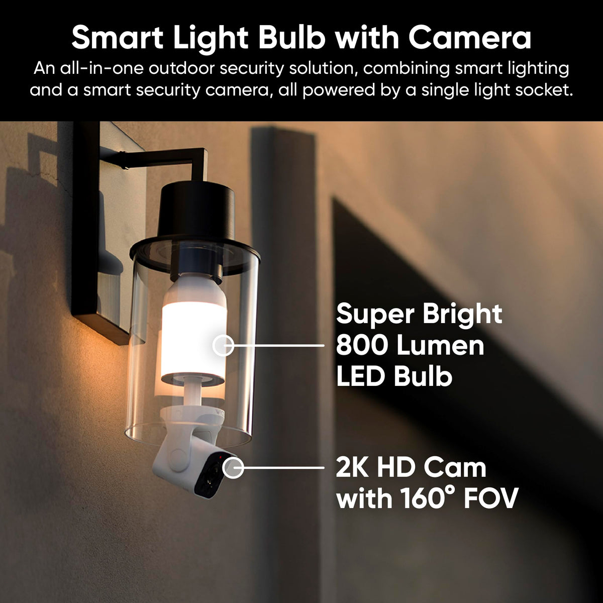 2K HD Smart Light Bulb Security Camera Z26981