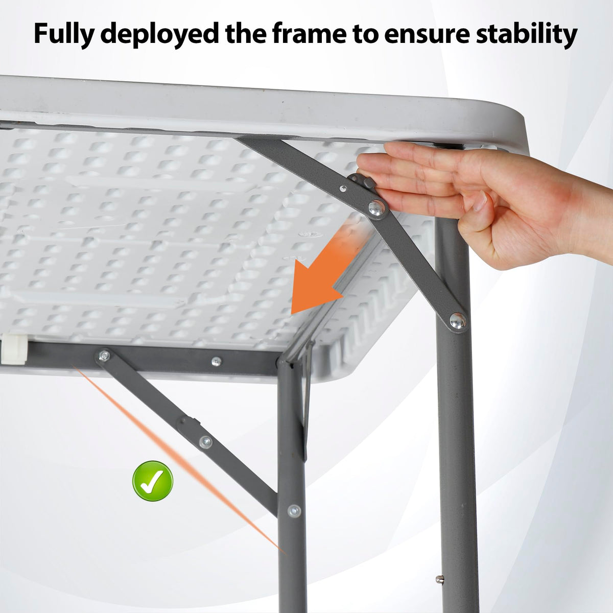 White 3 Foot Folding Card Table with Carrying Handle F9677