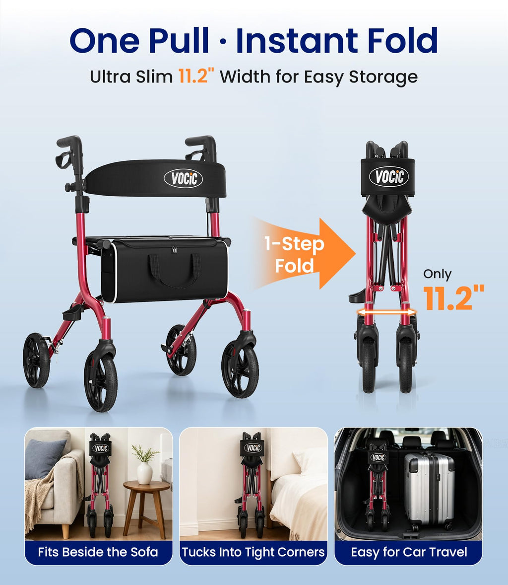 Ultralight Rollator Walker with Seat S57960