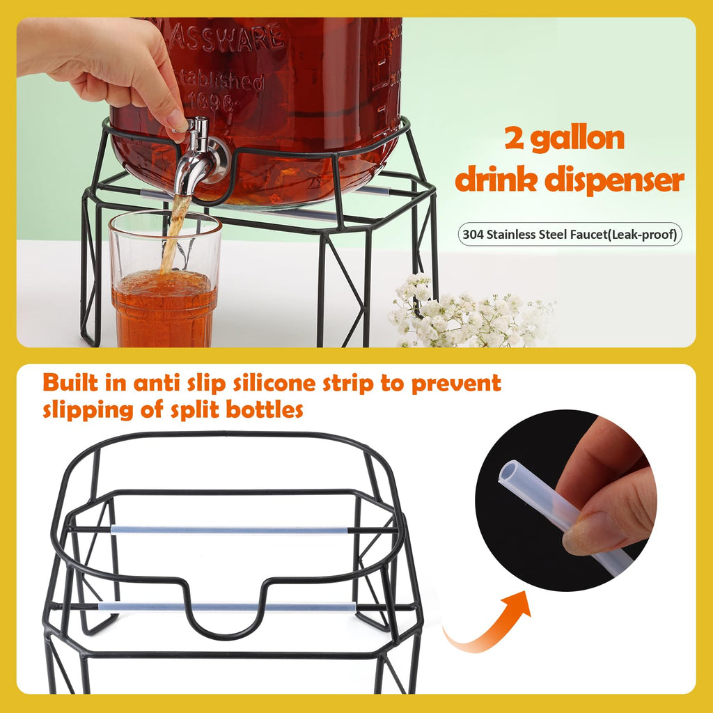 2 Gallon Drink Dispensers with Stand J6525