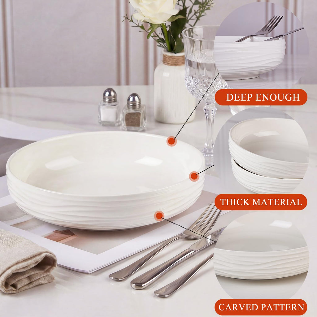 White Pasta Bowls Set of 4 T155056