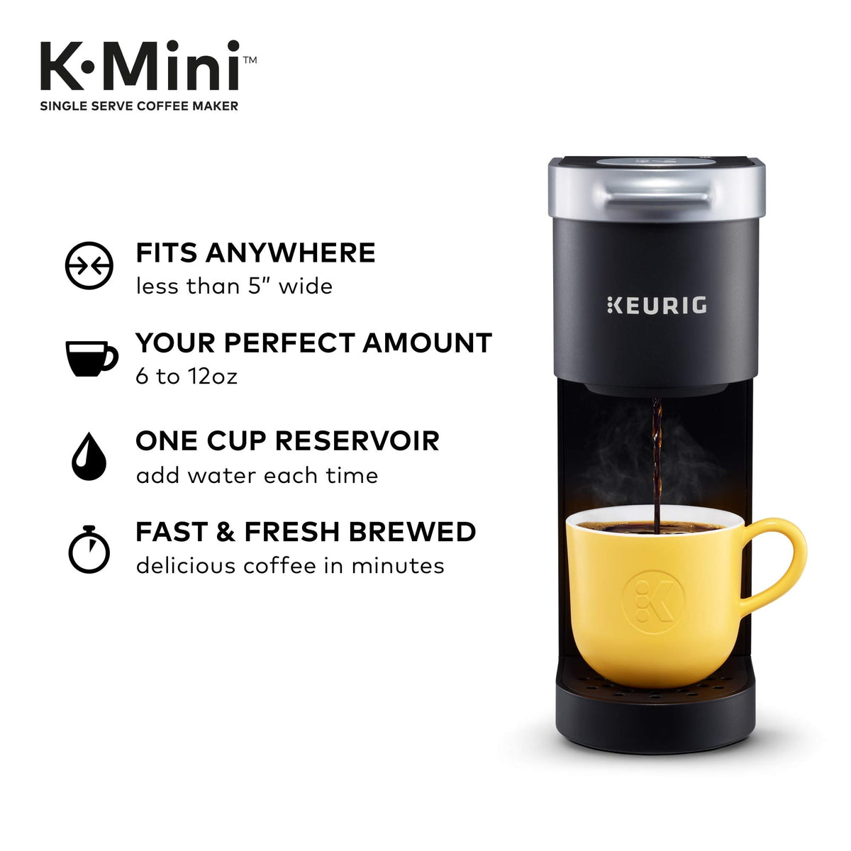 Black Single Serve Coffee Maker and Descaling Solution & Rinse Pods 4 Count J360658