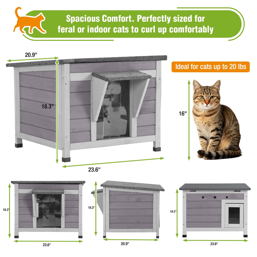 Outdoor Cat House with Insulated Liner O124