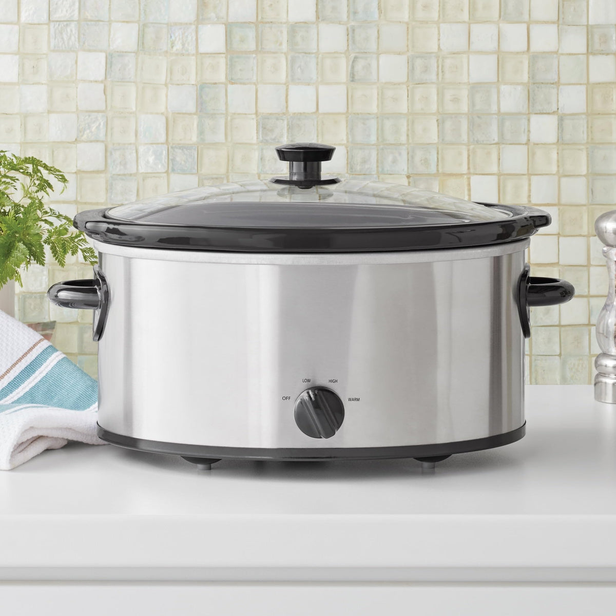 6 Quart Stainless Steel Slow Cooker Z348