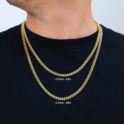 14k Yellow Gold Cuban Chain Necklace L610135