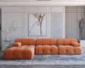 104" L-Shaped Velvet Sectional Sofa with Reversible Chaise Ottoman M7750