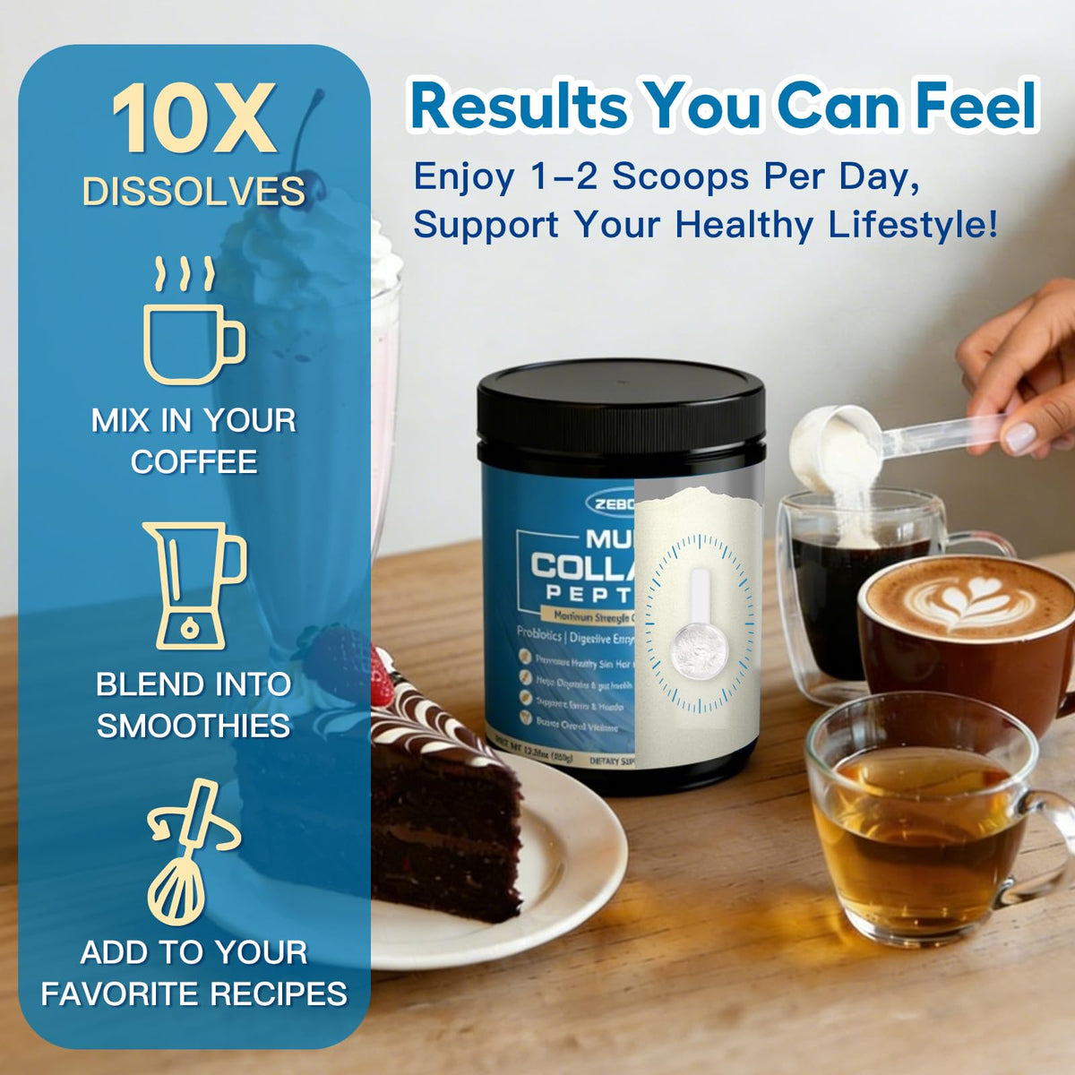 Multi Collagen Peptides Powder with Probiotic V35118