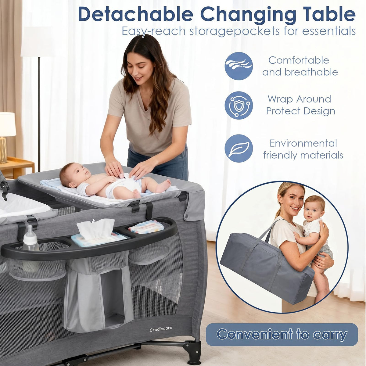 5-in-1 Pack and Play with Bassinet & Changing Table F930115