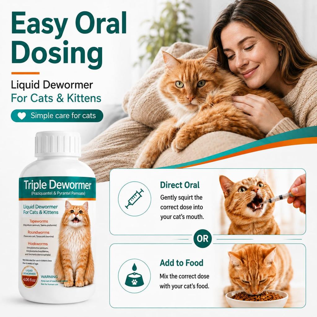 Cat Dewormer Liquid for Tapeworms, Roundworms and Hookworms T146631