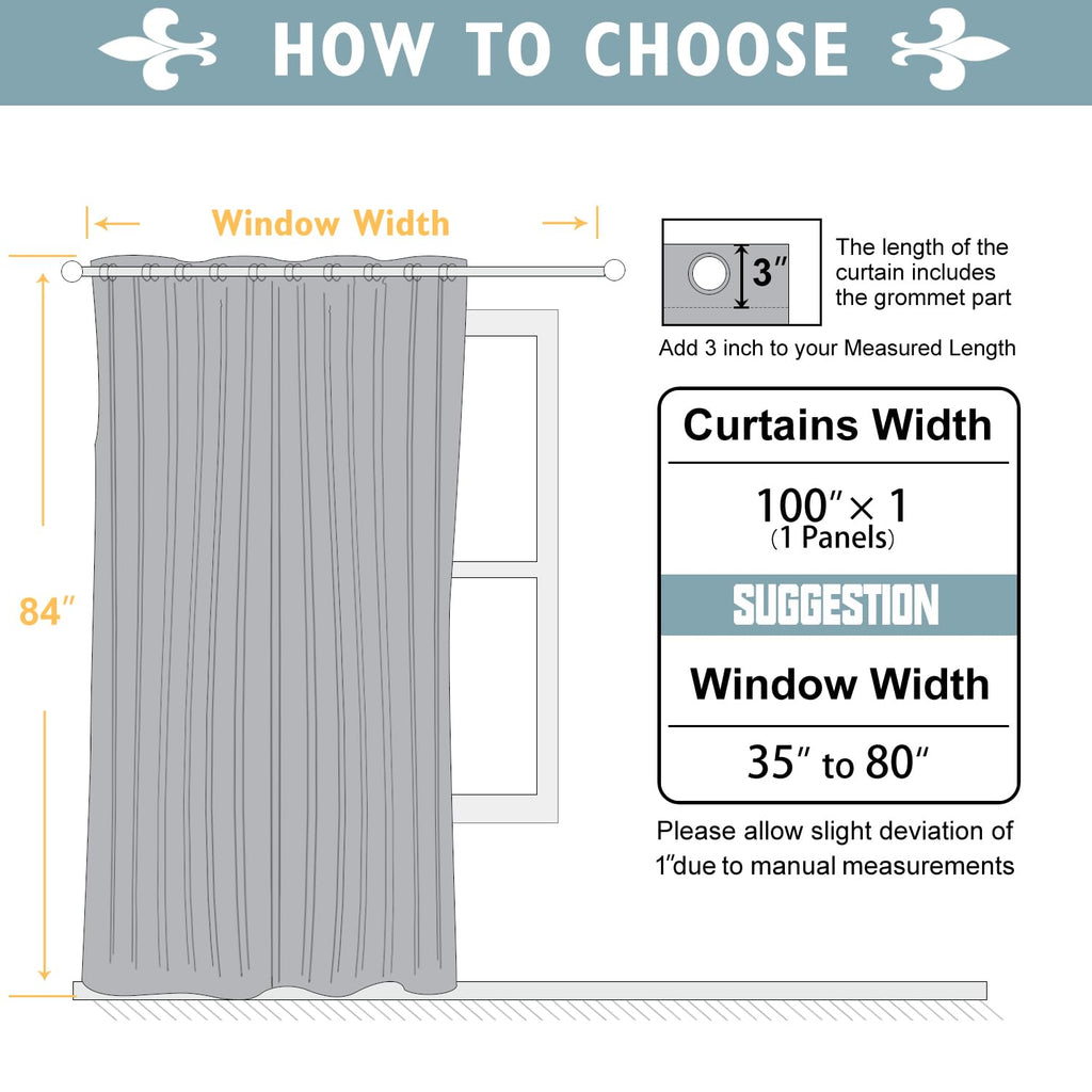 84 Inches Long Sliding Door Curtains L46855